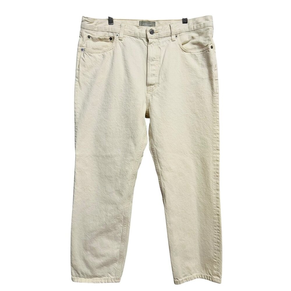 Everlane The Rigid Slouch Jean Mens 31 Regular Denim‎ Pants Organic Cotton Ecru